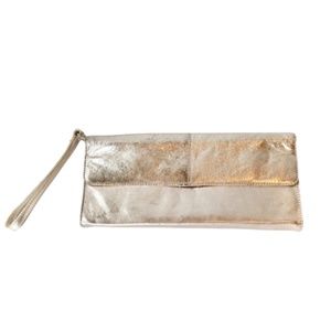 Clutch Wristlet Evening Gold Silver Metallic